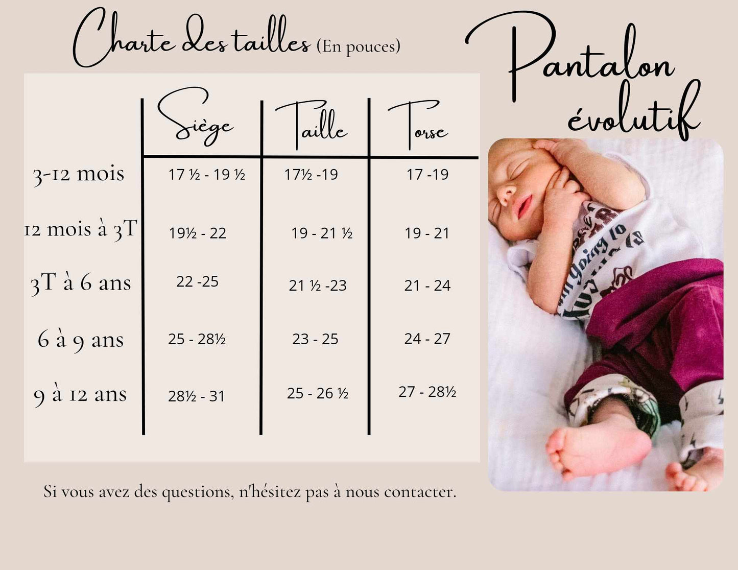 Pantalon évolutif, Confection sur mesure