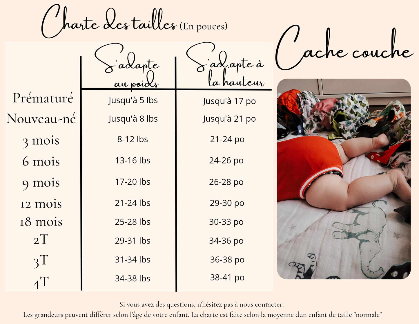 Le Cache-couche, Confection sur mesure