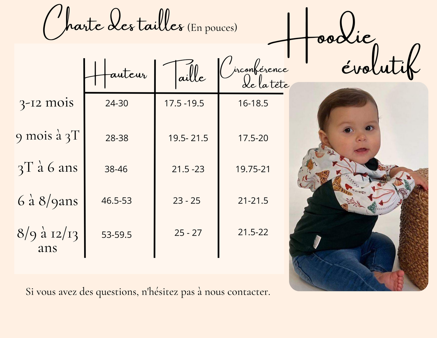 Hoodie pour enfant, Confection sur mesure