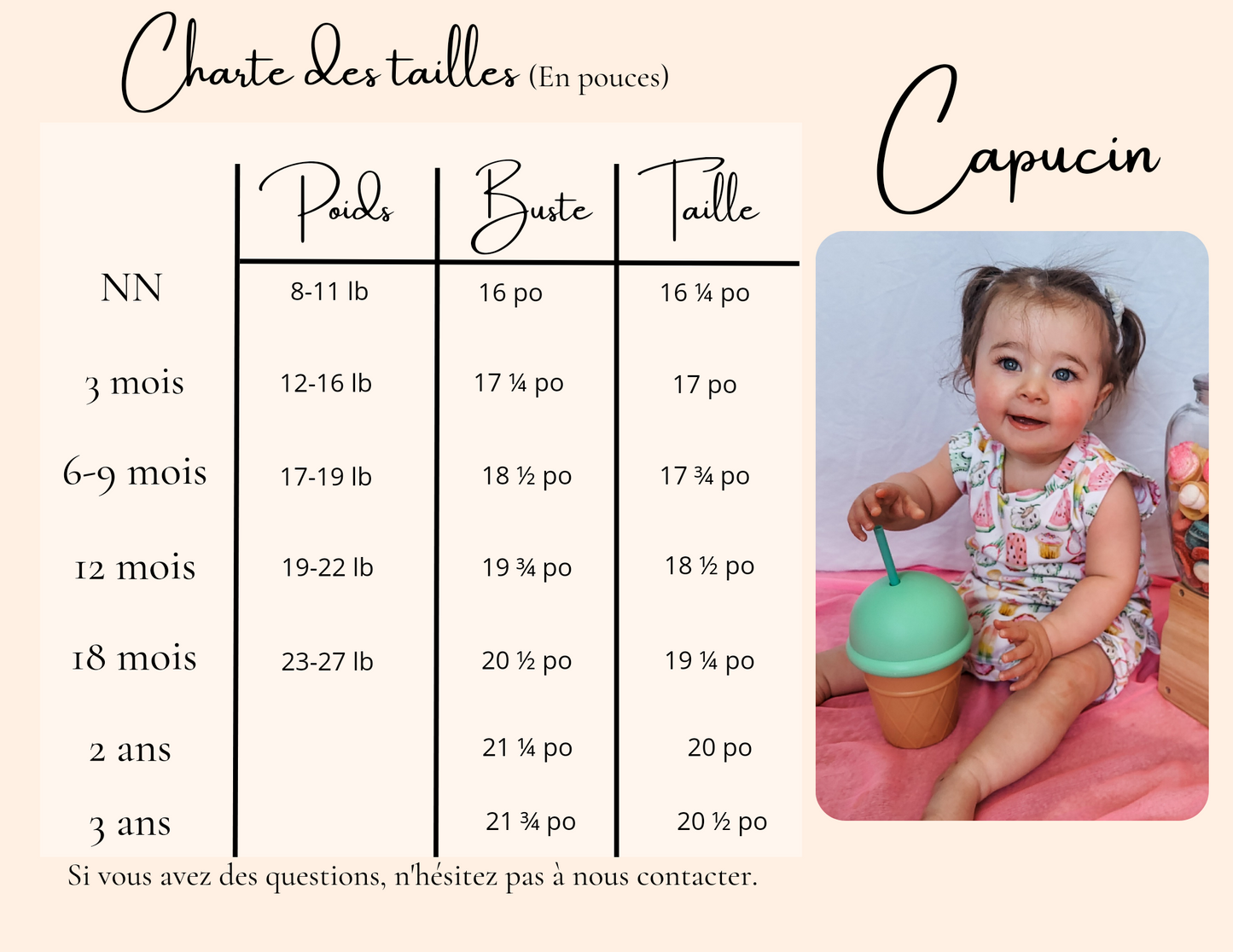 Le Capucin, Confection sur mesure