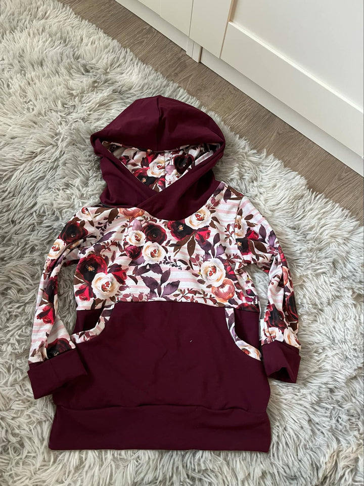 Hoodie évolutif fleur lignée 3-6 ans