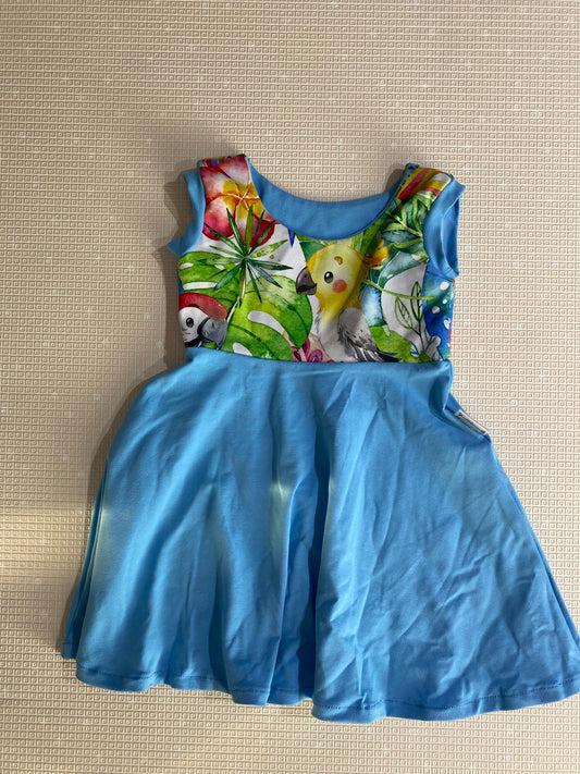 Robe perroquets / bleu